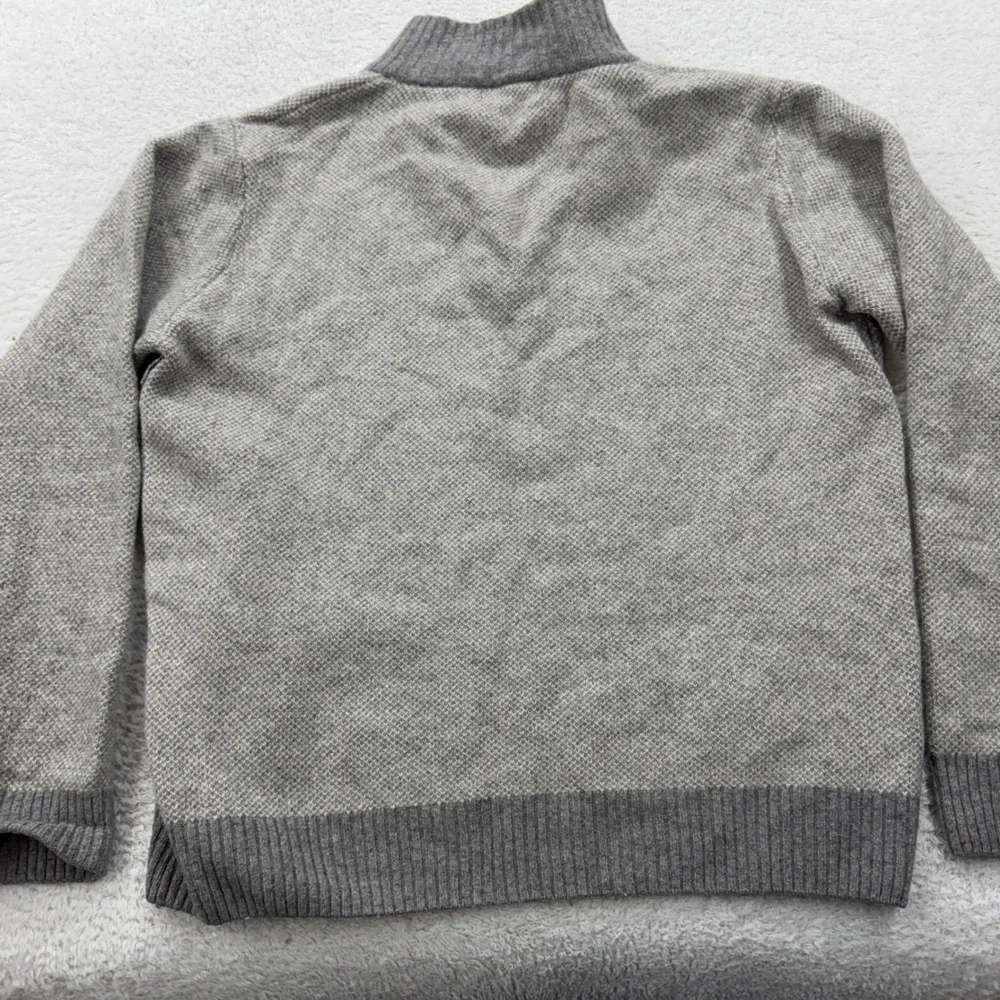 Luca Nobili Mens Gray Knit Sweater Wool Made in‎ Italy Mock Neck Button Large